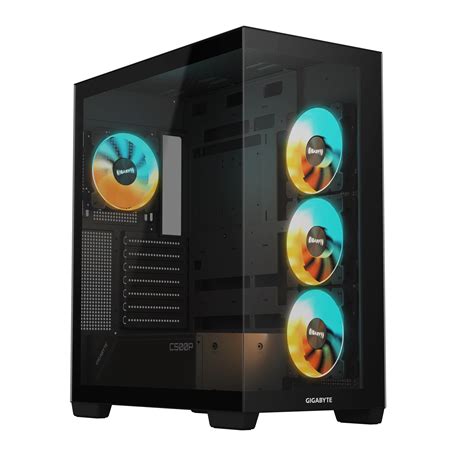 Gigabyte C500 PANORAMIC STEALTH PC Case - Supports rear connector motherboards
2 x 3.5'' / 1 x 2.5'
Fan layout:Top: 120mm x 3 or 140mm x2, Rear: 120mm x 1 or 140mm x1, Bottom 120mm x3, Side 120mm x3.  4x 120mm Fans Included
USB 3.1 Gen2 Type-C x1, USB 3.0 x2
Colour: Black
Mini ITX / Micro ATX / ATX 
